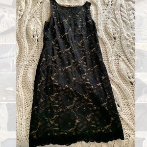 Black lace sheath dress